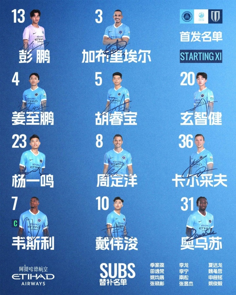 深圳新鹏城首发:戴伟浚领衔,韦斯利队长