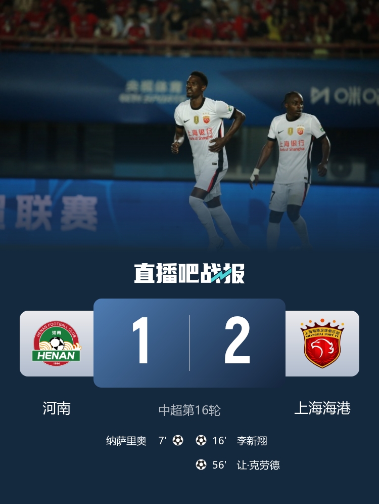 海港2-1逆转河南:李新翔扳平让·克劳德头槌制胜,古斯塔沃越位进球无效 海港2-1逆转河南:李新翔扳平让·克劳德头槌制胜,古斯塔沃越位进球无效