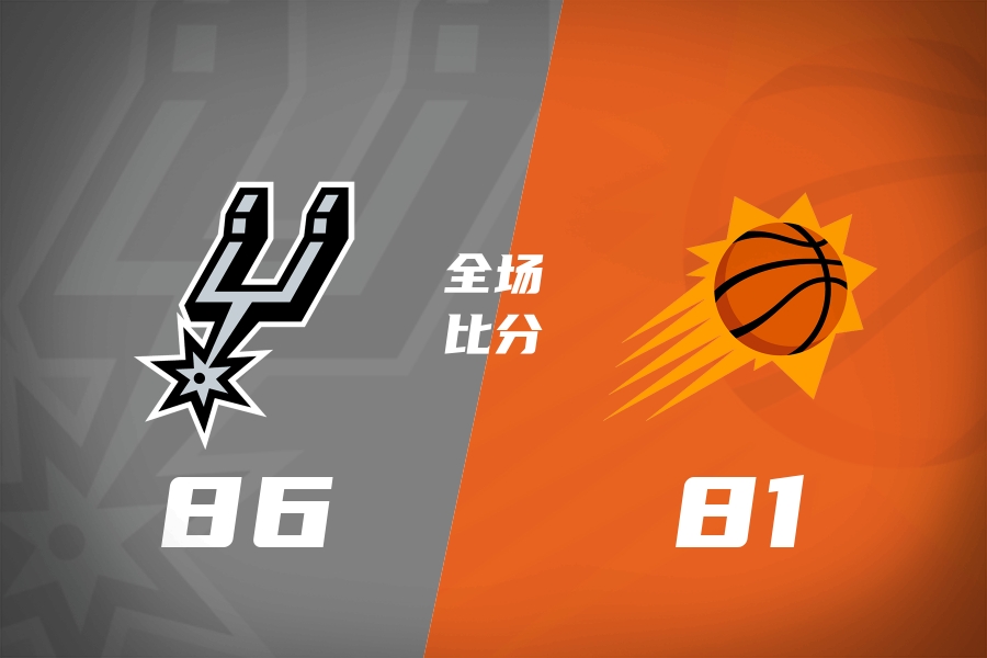 马刺五人上双险胜太阳 凯利20分率队四连胜