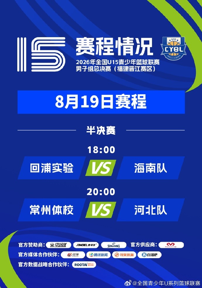 2026全国U15男子组总决赛半决赛赛程公布